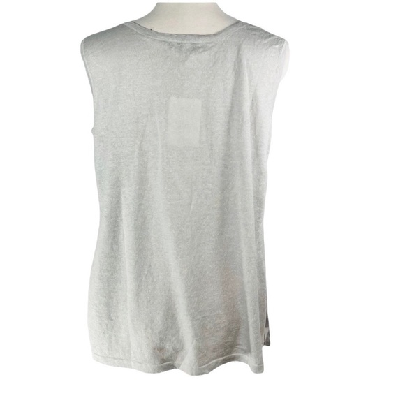Kinross Linen V-Neck Side Slits A-line Tank Gray Size S Style KL20-85S - Picture 4 of 9